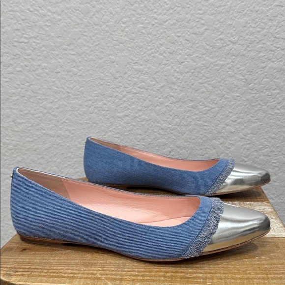 Kate Spade Nelly Denim Metallic Flat Size 8.5 - Picture 2 of 7